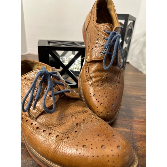 1901 Nordstrom Leather Wingtip Oxford Dress Shoes Lace Up Casual Comfort - Picture 1 of 9